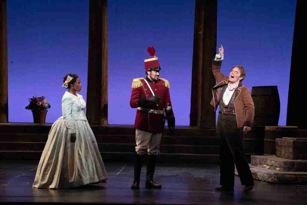 Florida Grand Opera – Donizetti’s L’elisir d’amore – Jasmine Habersham, Jonah Hoskins, Ricardo José Rivera, Peixin Chen & Mary Burke Barber; directed by Matt Cooksey; conducted by Anthony Barrese 2 Photo: Florida Grand Opera