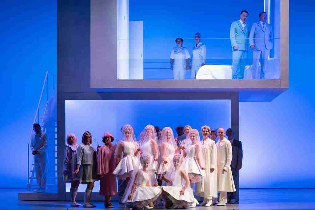 Welsh National Opera – Puccini’s Madam Butterfly – Joyce El-Khoury, Leonardo Caimi, Kezia Bienek, Mark Stone; directed by Lindy Hume; conducted by Carlo Rizzi 2 Welsh National Opera's production of Madama Butterfly. Photograph: Richard Hubert Smith